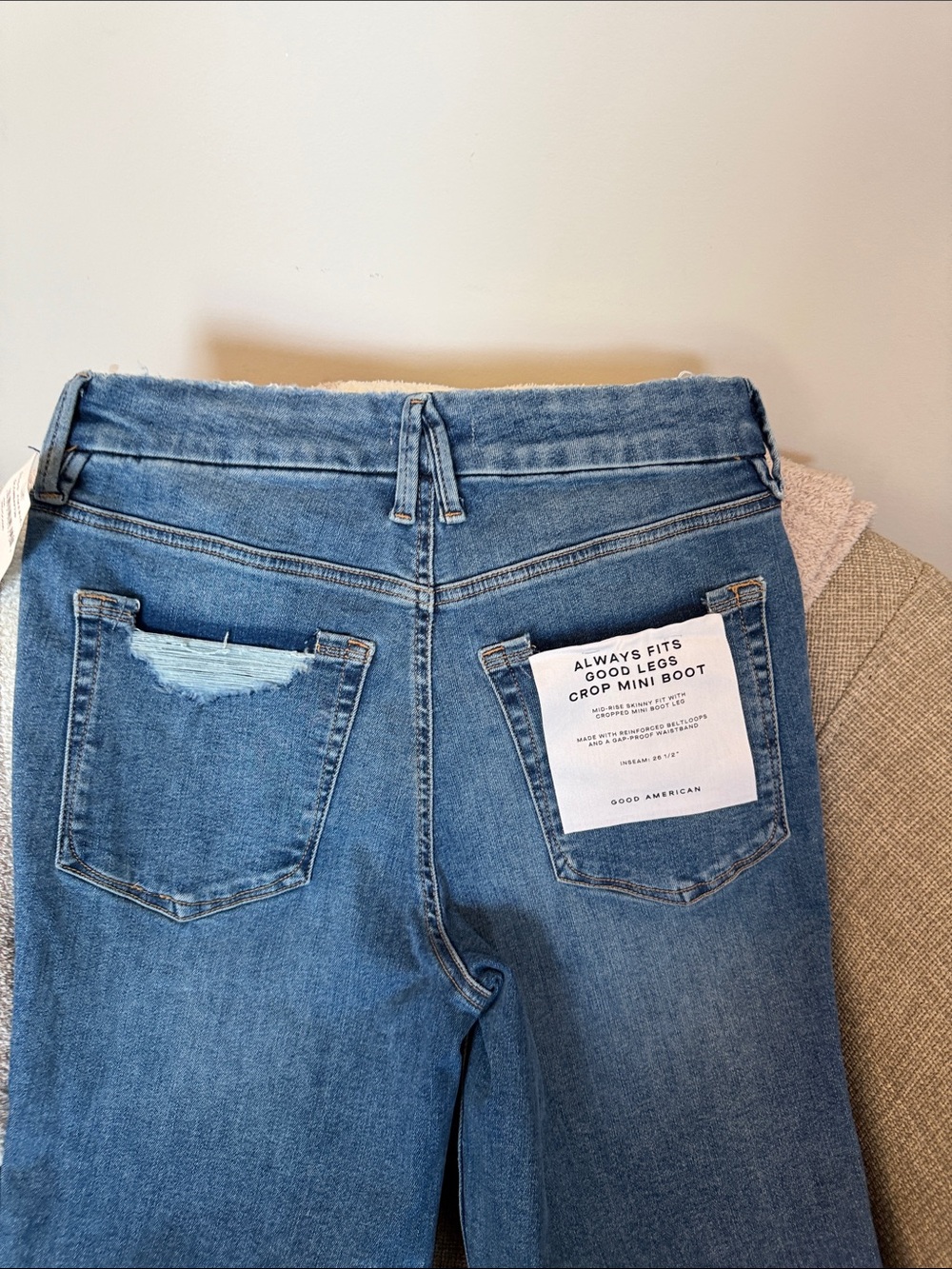Good American Blue Women's Mid- Rise Cropped Bootcut Jeans - Picture 7 of 16